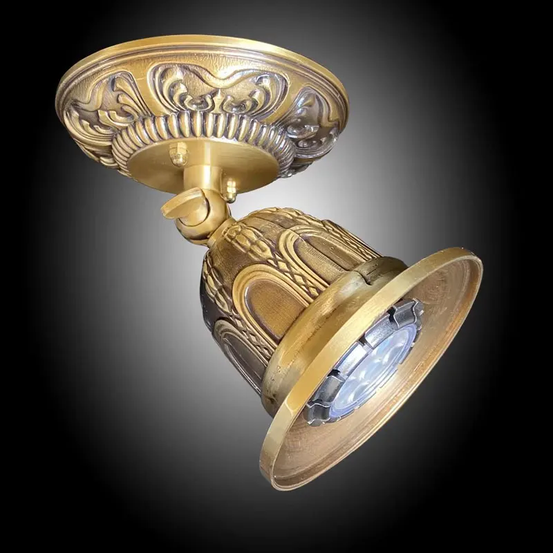 

Полностью медные прожекторы с регулируемыми углами, домашние настенные светильники для гостиной, бара, прихожей, балкона, американский настенный светильник в стиле ретро