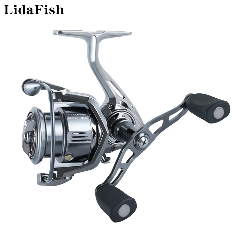 

New 2500 3000 Series Metal Double Rocker Fishing Wheel 5.2:1 Gear Ratio Left/Right Interchangeable Spinning Fishing Reel