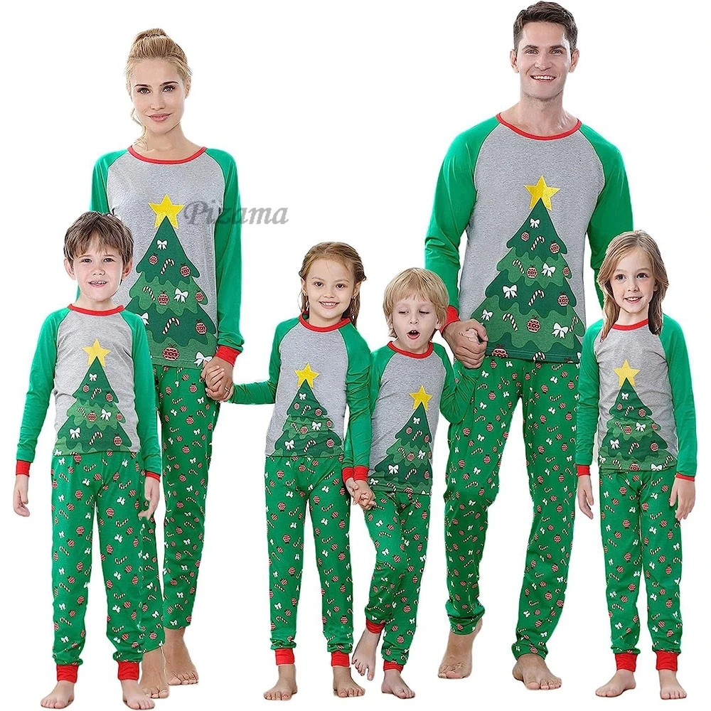 Family Matching Clothing Sets 2024 Christmas Family Look Couples Pajamas Family Pajamas Suits Mother Kids Matching Outfits
