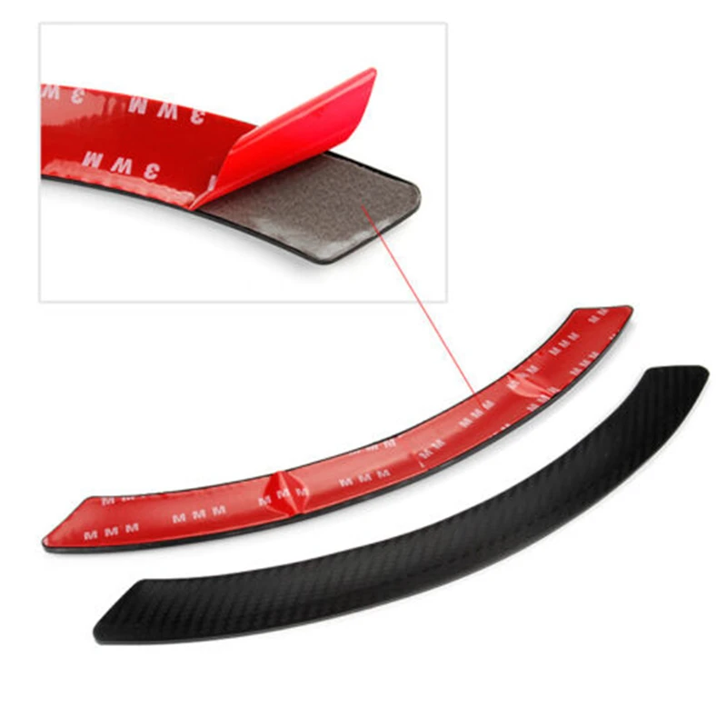 2Pcs 15\'\' Carbon Fiber Pattern Car Wheel Eyebrow Arch Trim Lips Strip Fender Flare Protector Mud Flap Splash Guards Protector