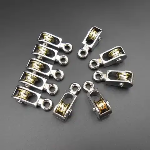 10Pcs/Lot NEW 36MM Zinc alloy Swivel Fixed Pulley Sheave Lift Hoist Rope Hanging Single 100KG (13MM 4.5MM 4MM)3.6CM 1/2" *FD095