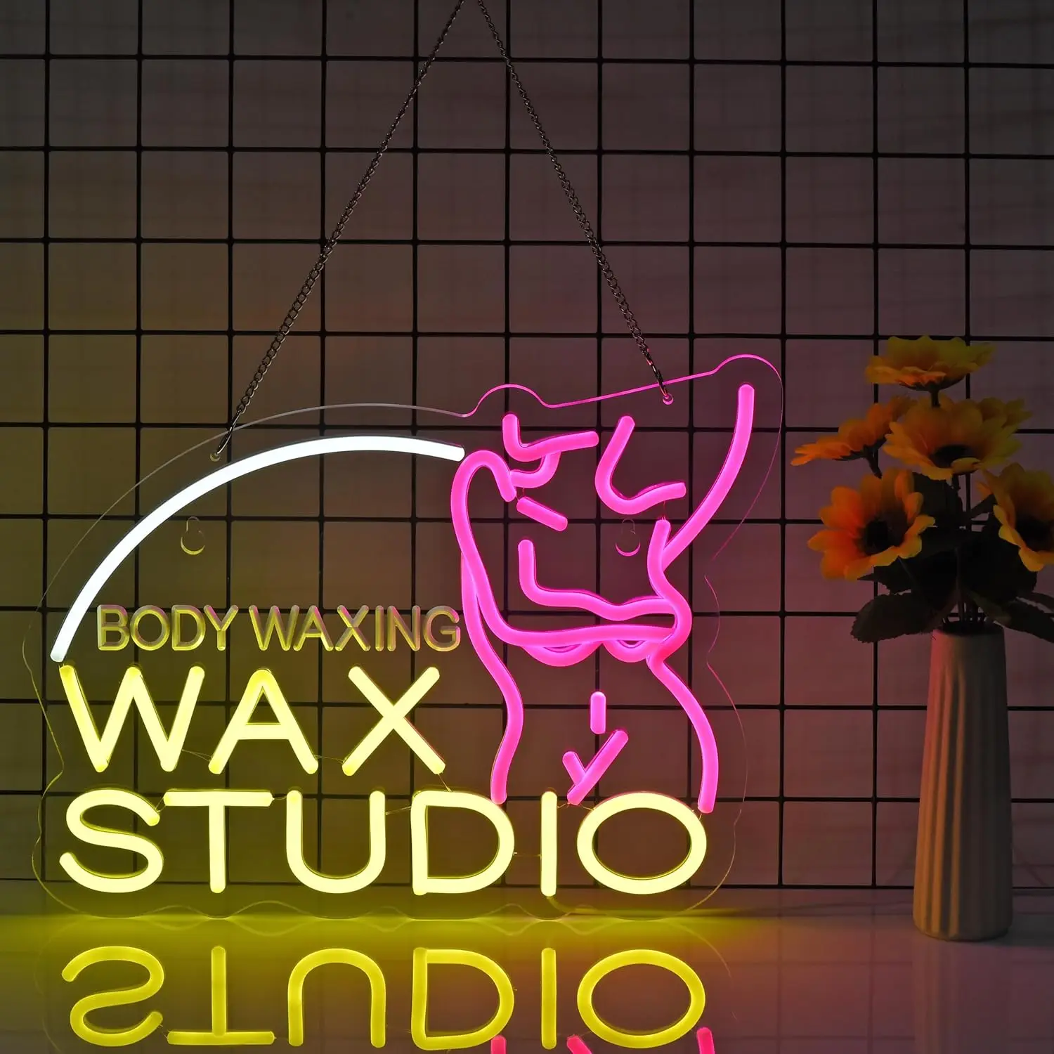 Wax Studio Neon Sign LED Neon Light Sign Wall Art Decor for Business Spa Beauty Room Nail Brows Lashed Salon Stores Barber Shop