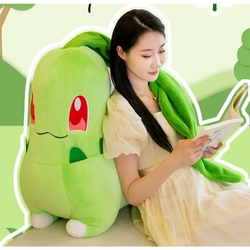 30/45Cm Pokemon Chikorita Pluche Pop Soft Gevulde Cartoon Chikorita Speelgoed Kawaii Japan Anime Elf Pluche Verjaardagscadeau voor Kinderen