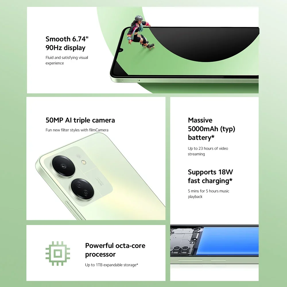 Xiaomi-smartphone Redmi 13C versión Global, 128GB/256GB, pantalla Dot Drop de 6,74 pulgadas, Helio G85 MediaTek, cámara de 50MP + 8MP, batería de