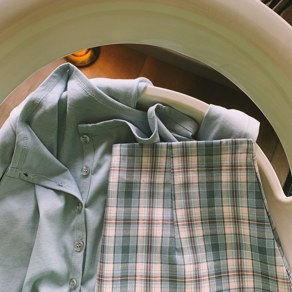 

Летняя женская юбка А-силуэта Slim Fit в клетку, цвета озерно-синий и зеленый, винтажная, повседневная, свободного кроя, с принтом, для офиса, 2025