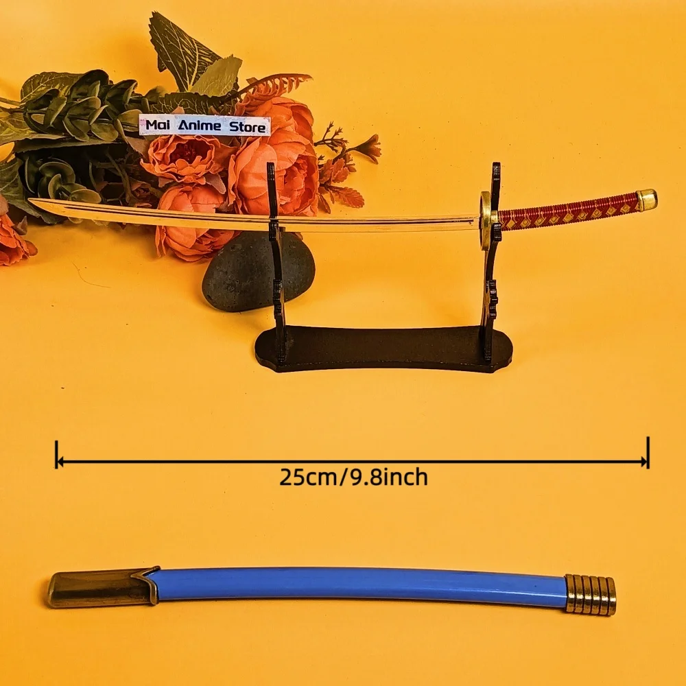 10 pollici Anime Bleach Katana Unohana Retsu Metallo Giapponese Ninja Coltello Spada Falsa Formato Reale Katana Samurai Sabre Unsharp Giocattolo Regalo
