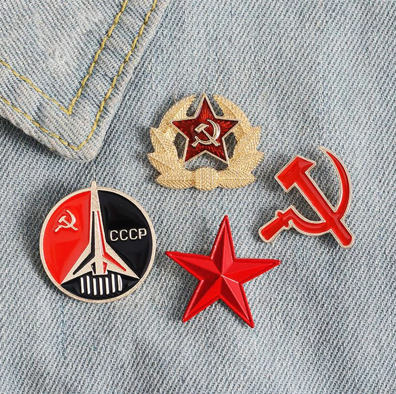 for Bag Lapel Pins Buckle Vintage Jewelry Gift for Military Fans Friend CCCP Enamel Pins Custom Cold War Badge USSR Pines