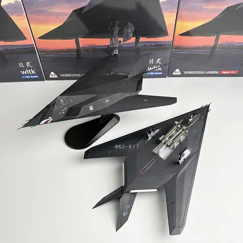 Avião de Ataque F117 Nighthawk em Escala 1:72, Modelo de Aeronave Militar em Metal para Coleção e Presente