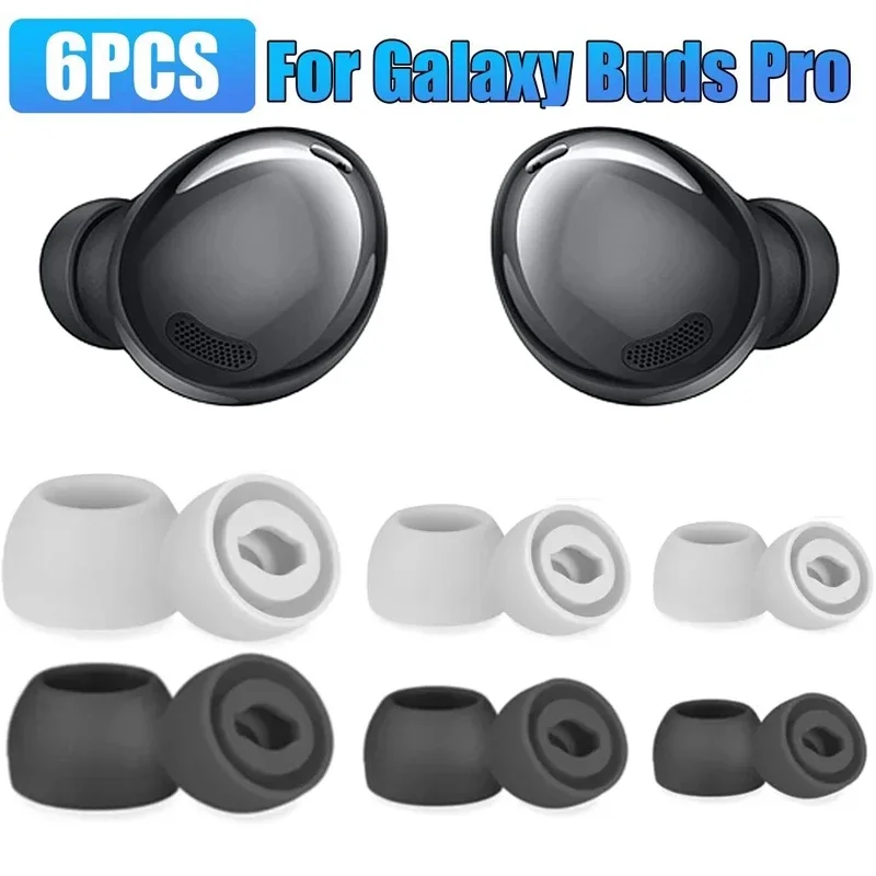 1/2/3 pares de almohadillas de repuesto para los oídos, tapones para los oídos de silicona para Samsung Galaxy Buds Pro, auriculares inalámbricos, tapones para los oídos reutilizables S M L