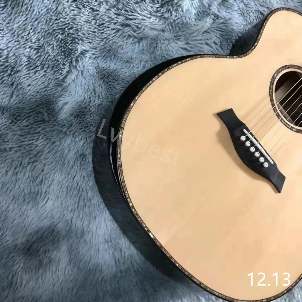 Custom 40 Inch Abalone Binding 914 Style Acoustic Guitar in Natural Color