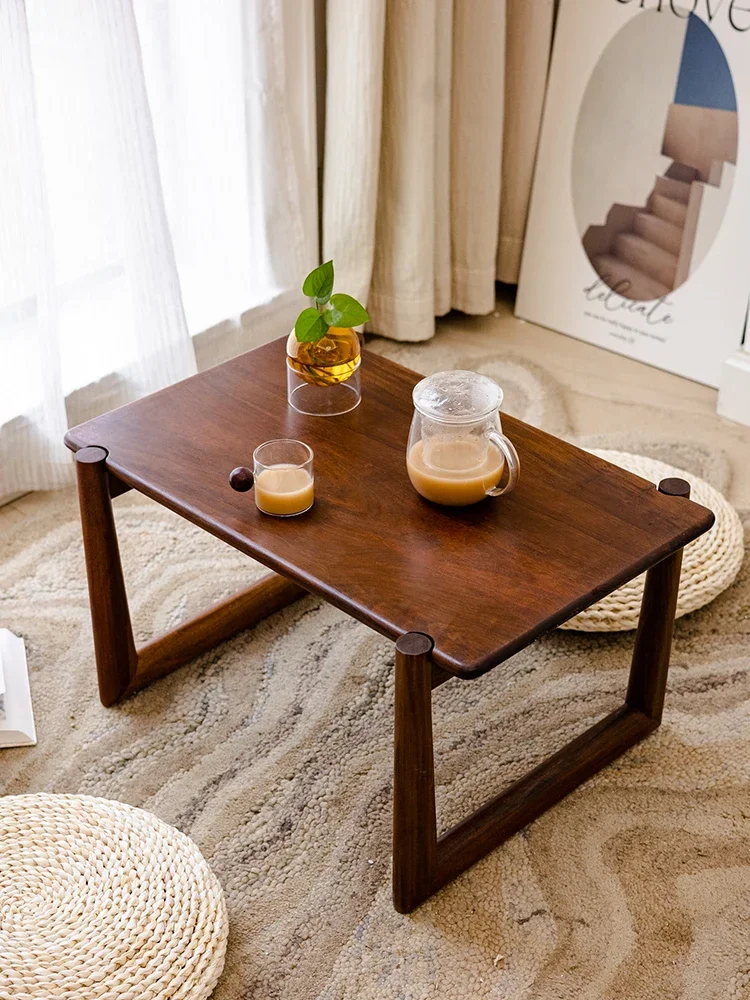 

Tatami mat small coffee table, solid wood bay window, tea table, Zen tea table, small table on the bed