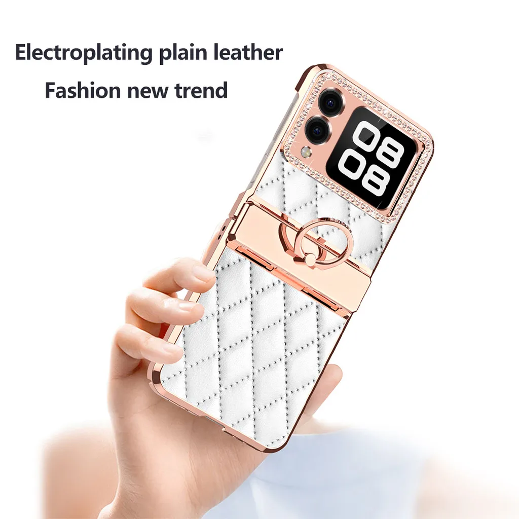 Luxury Ring Buckle Holder Leather Diamond Case For Huawei Nova Flip Shockproof Phone Cover