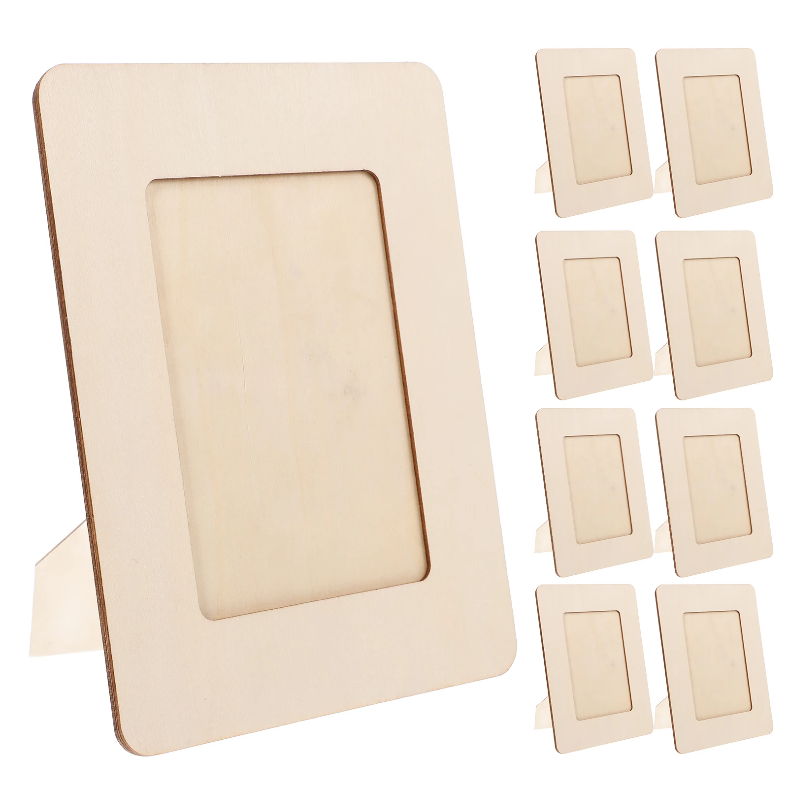 10 stuks mini houten fotolijsten voor kinderen doe-het-zelf-knutselprojecten ongeverfd kleine fotolijsten decoratieve houten knutselset voor school