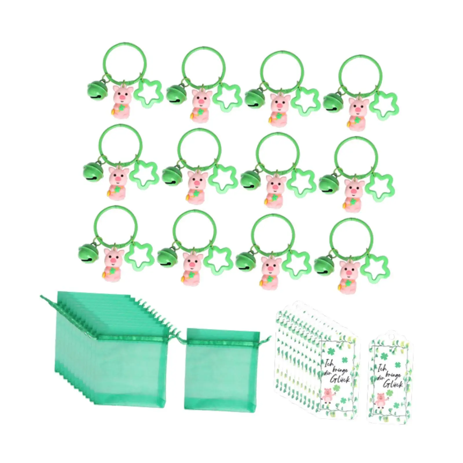 12Pcs Party Favor Packs ST Patricks Day Keychains for Home Holiday Festivals