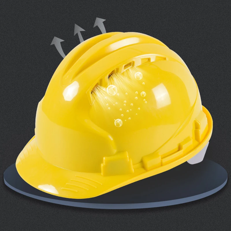 Construction Safety Helmet Hard Hat ABS Thicken Anti Strong Rolling Adjustable 8-Point Suspension Industrial Climbing