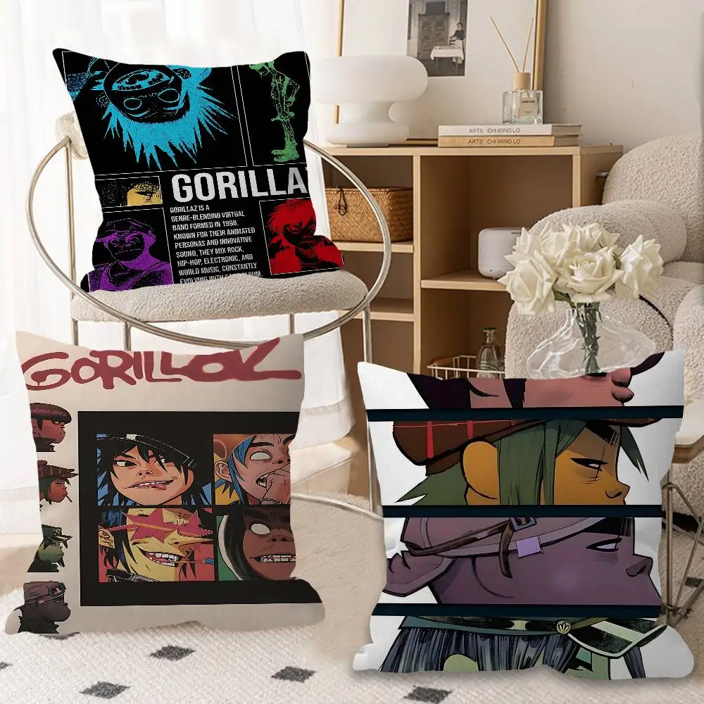 Housse de coussin au design Anime G-Gorillaz, housse de coussin décorative, décoration de vacances