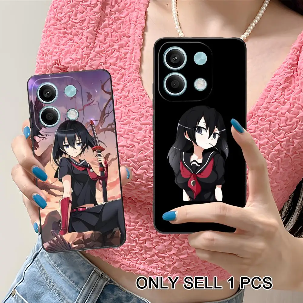 

Akame Kurome Matte TPU Mobile Phone Case for Xiaomi Redmi 15 14 13 12 A5 3 2 1 C Plus 4G 5G Colorful Printing Cover
