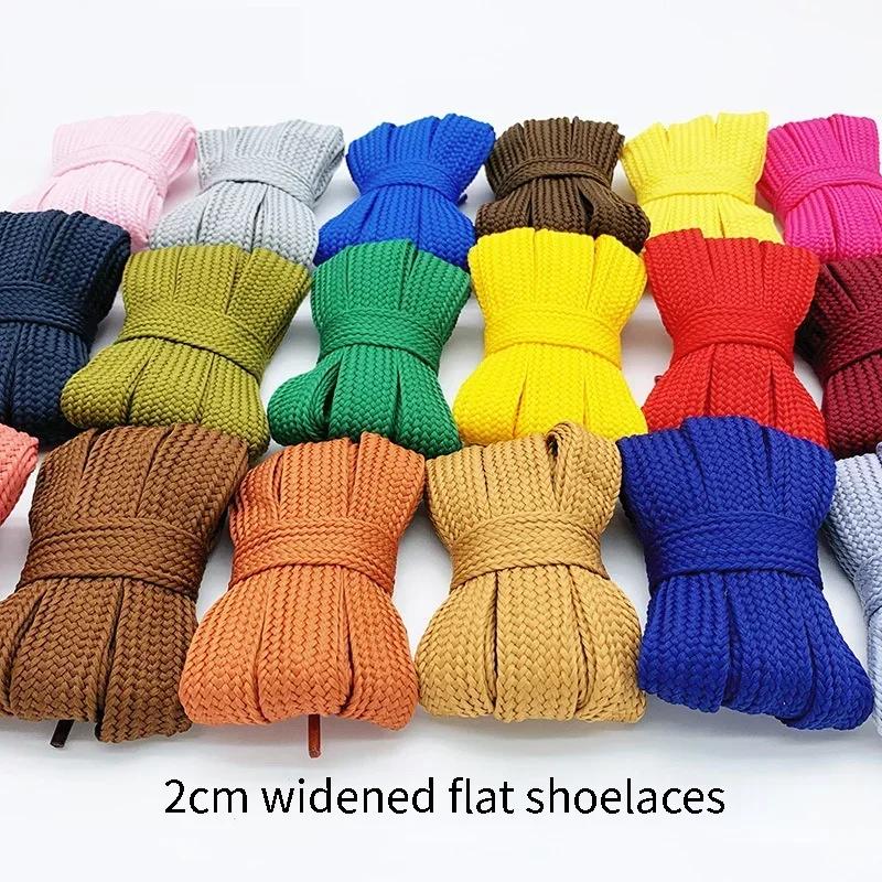 2CM Width Flat Shoelaces Casual Sneakers Classic Shoelace Teenis Shoe Laces for Woman Man 100/120/140/160CM Shoes Accessories