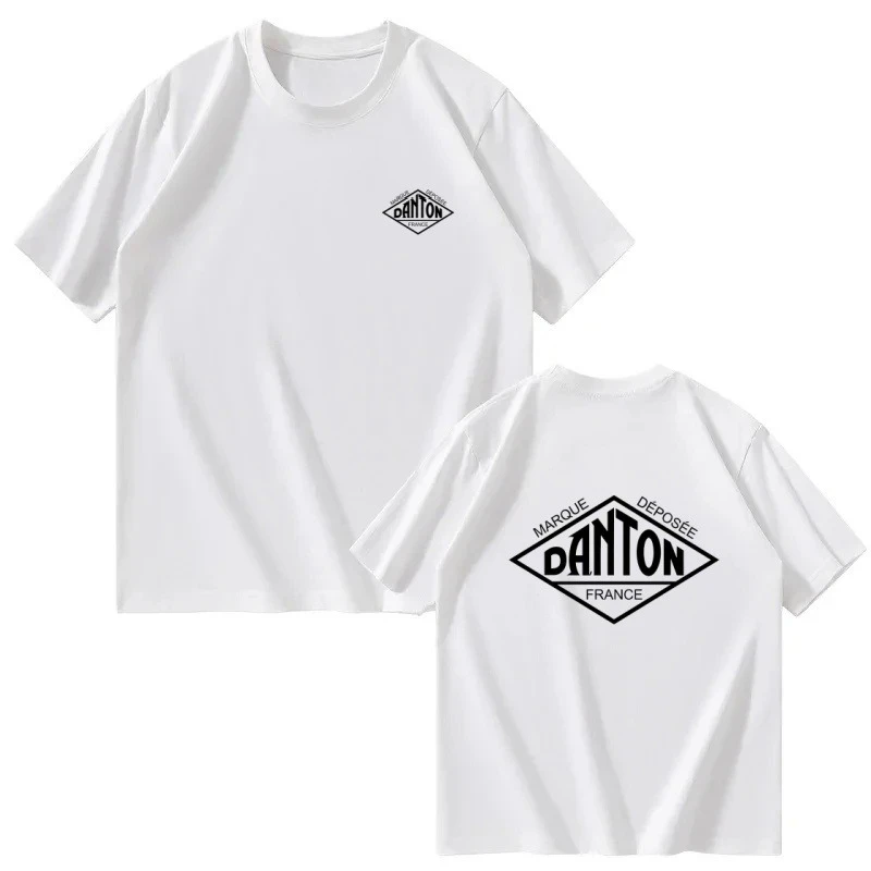 2026 Vintage Diamond Badge Graphic T-shirt Men Double Sided Print Casual Short Sleeve Tee