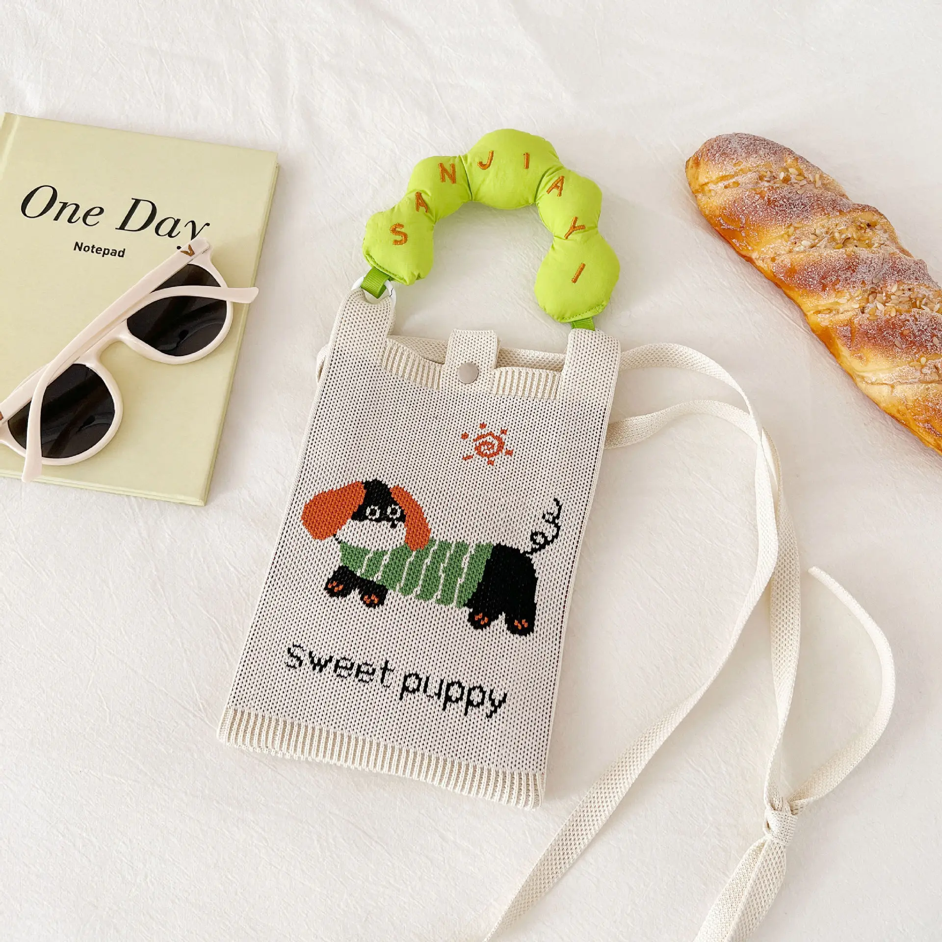Cute Cartoon Mini Knit Phone Bag Versatile Small Portable Co