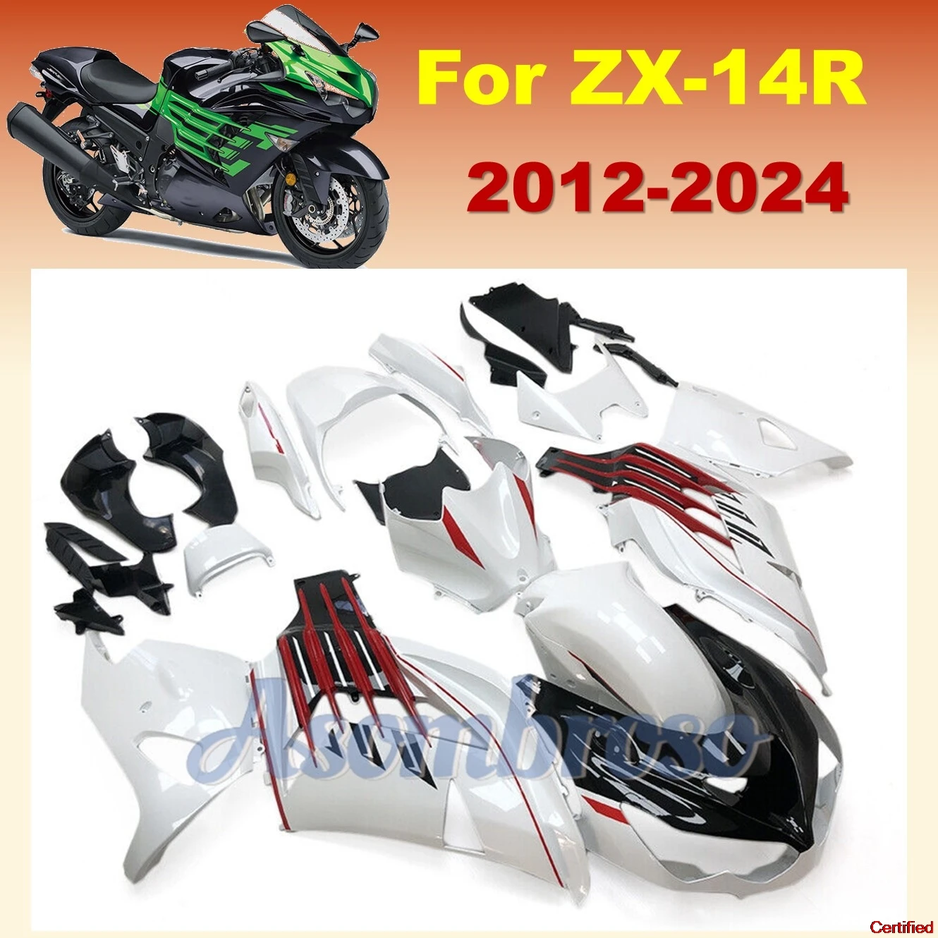 For Ninja Zx14r 2012-2021 ZZR 1400 2013 2016 2015 Zx14 Zx-14r 2018 2019 2017 2020 -2024 Motorcycle Bodyframe Painted Fairing kit