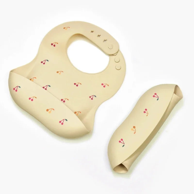 Baby Bibs Silicone Waterproof Soft Tools Saliva Solid Dripping Banana Bib Cartoon Print Flower Adjustable Lunch Aprons BPA Free