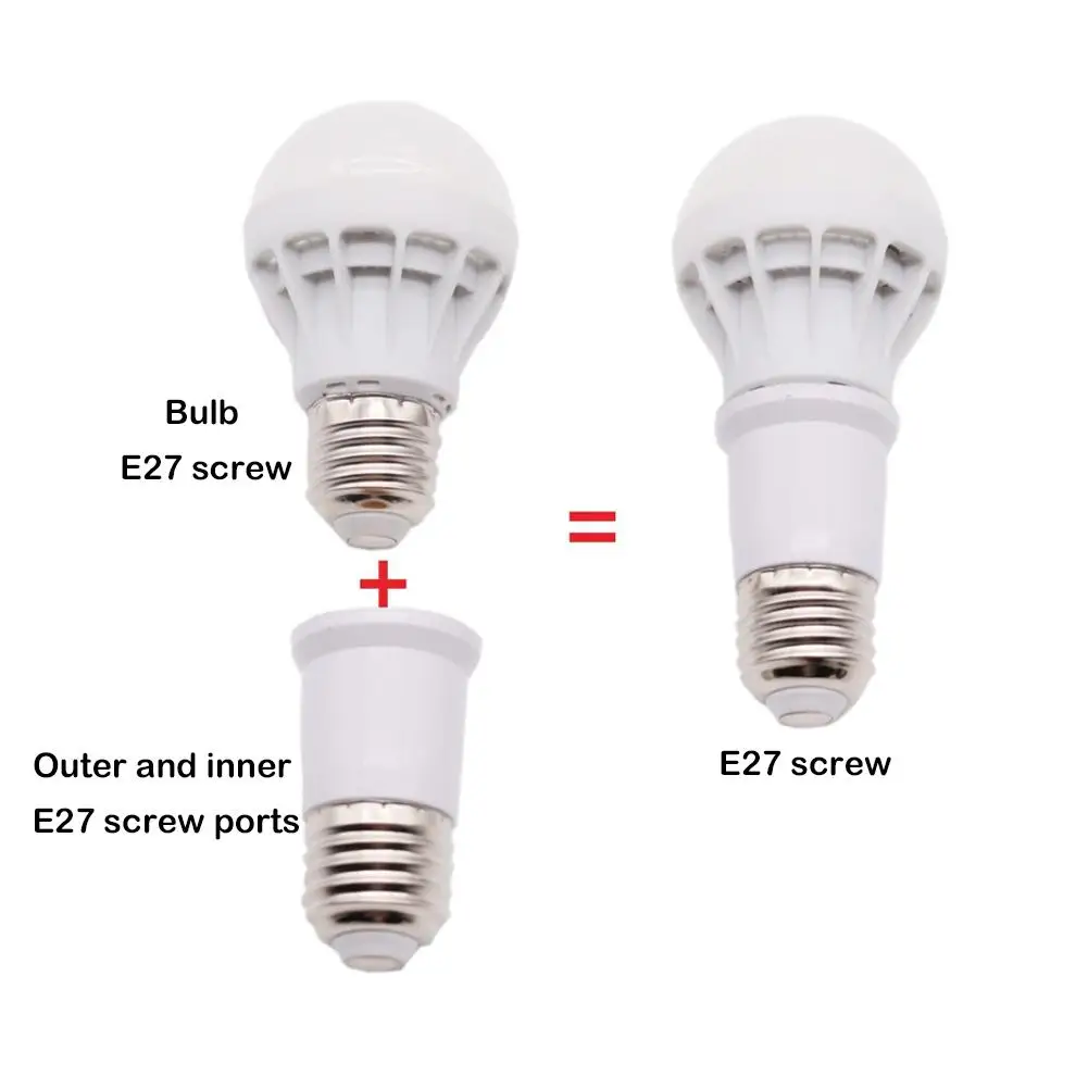 E27 Naar E27 Lamp Basis Extender Licht Socket Extender Adapter Vlamvertragende Lamp Socket Adapter Voor Gloeilamp R6n9