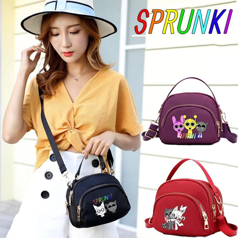 Sprunki Women Crossbody Bag Fashion Shoulder Bags Portable Handbags Cartoon Game Print Handbag Valentine's Day Birthday Gifts