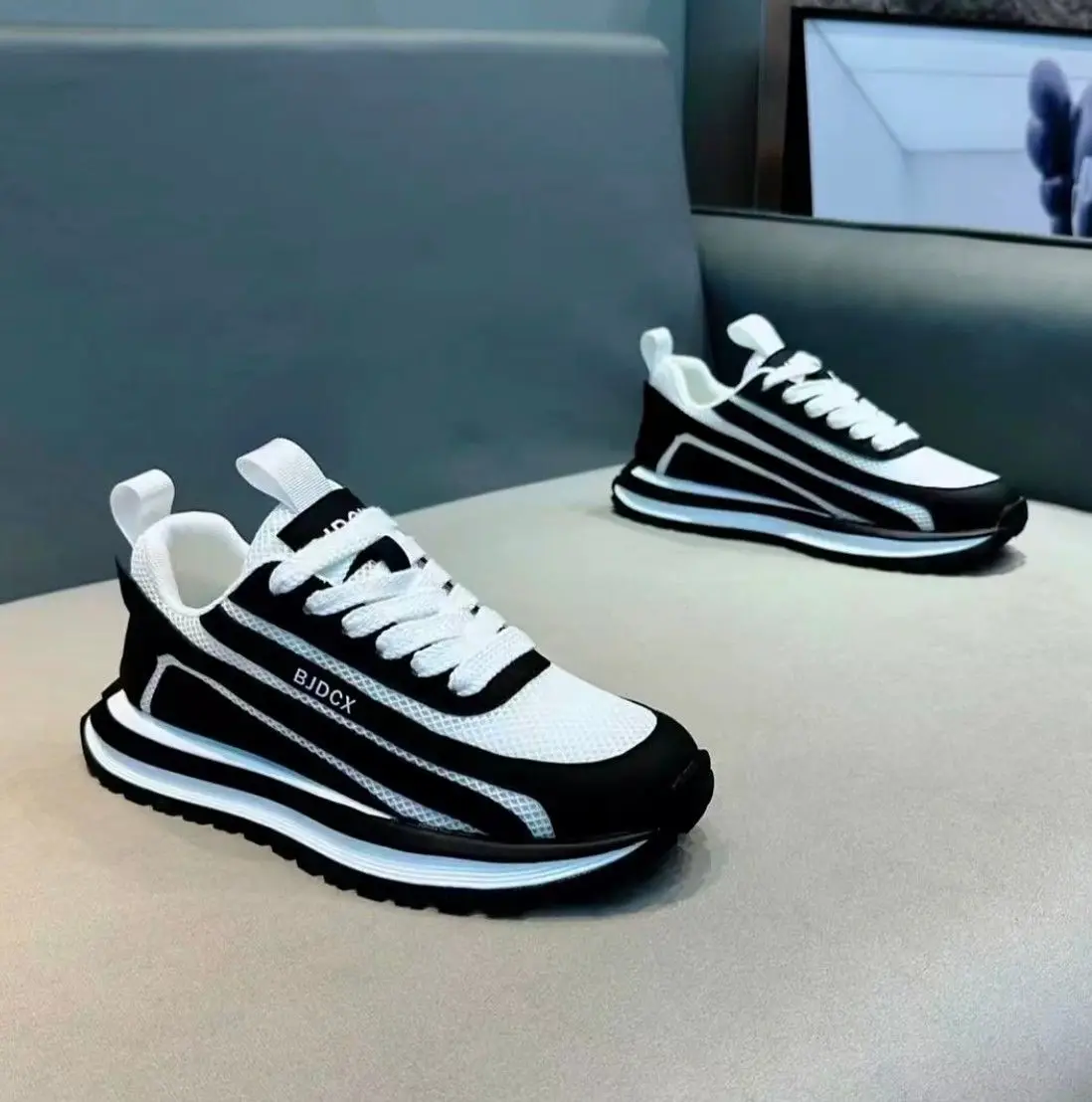 

Men's Breathable Summer Mesh Casual Shoes Versatile Thick Bottom Dad Trendy Shoes Sports Shoes Fashionable Youthful Style