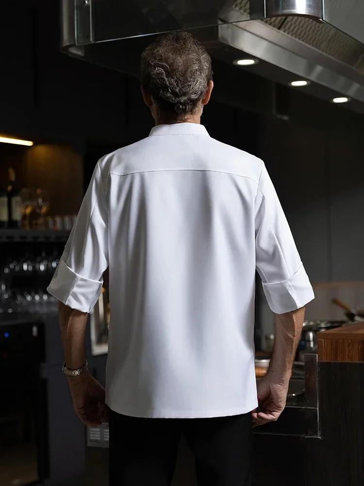 Kitchen Costume Bakery Long Sleeve Shirt Breathable Uniform Waiter Clothes Premium Restaurant Chef Coat Hotel Workwear