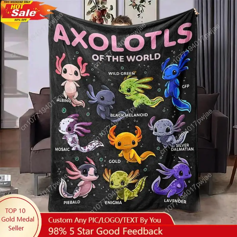 

Cute Axolotl Pattem Blanket, 1 Count SoftThrow Blanket, Air-conditioned Room BlanketWarm Nap Blanket for Home Office TravelCampi