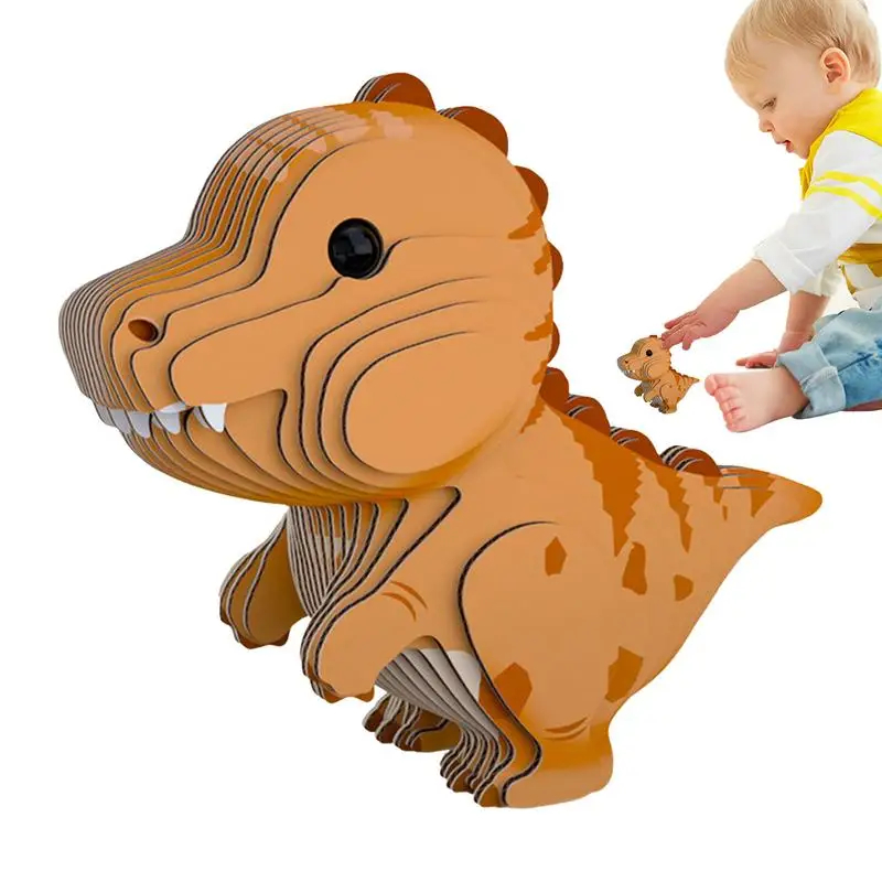 Puzzle 3D de Dinosaure pour Enfant, Jouet en Papier, Motif d'Animal, Montessori