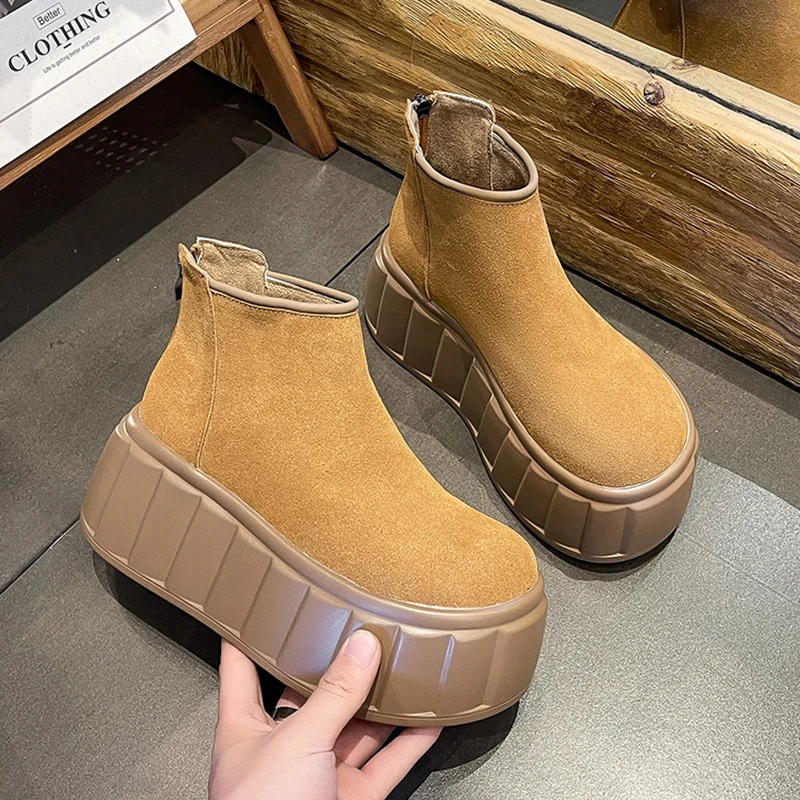 

Flats Women Boots Trend Platform Sport Shoes Ankle Chelsea Boots Winter Casual Sneaker 2025 New Snow Boots Running Mujer Zapatos