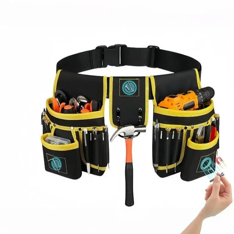【BA】Heavy Duty Oxford Tool Belt With Multiple Functional Pockets Adjustable Waist Strap For Carpenters Home Repair Work