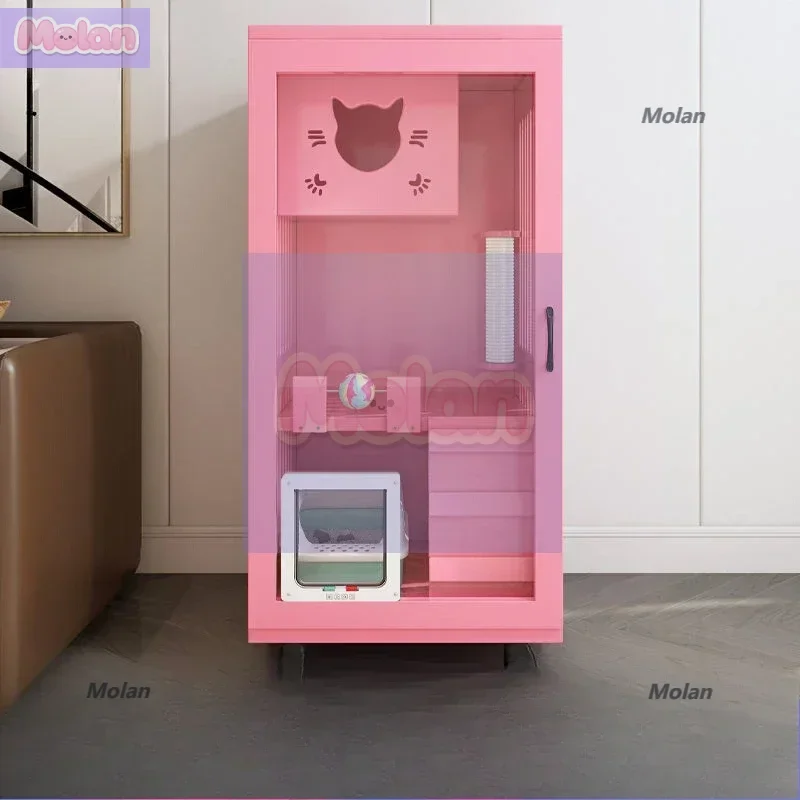 

Cat villa nest house cabinet household indoor large free space integrated house second floor cat cage