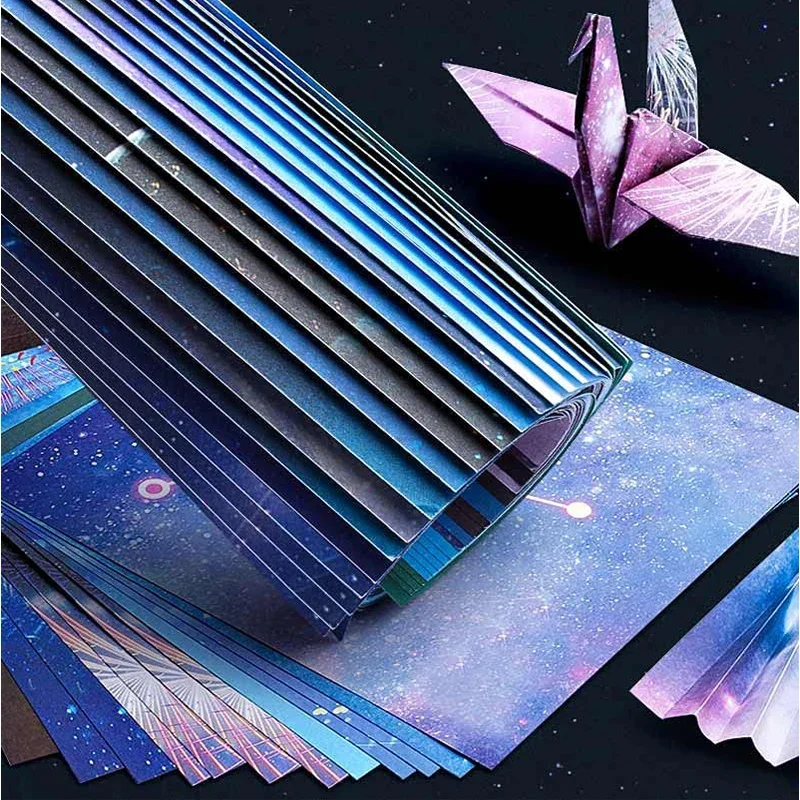 50 Double Sided Starry Pattern Origami Paper Folding Crafts Paper For DIY Hand Crafts Arts Creativity School Lessons Home Decor