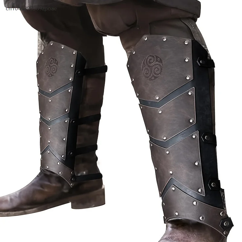 

Medieval Renaissance Retro Gothic Steampunk Viking Leather Leg Armor Leggings Halloween Cosplay Costume Props Accessories 2025
