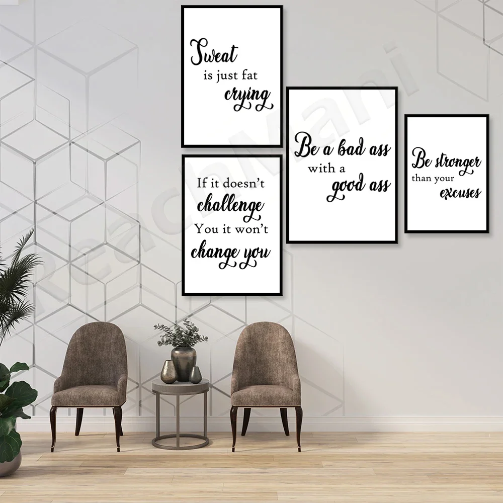 More power than your excuses Printing, quotes, inspirational canvas wall art motto painting printing Nordic poster alphabet home