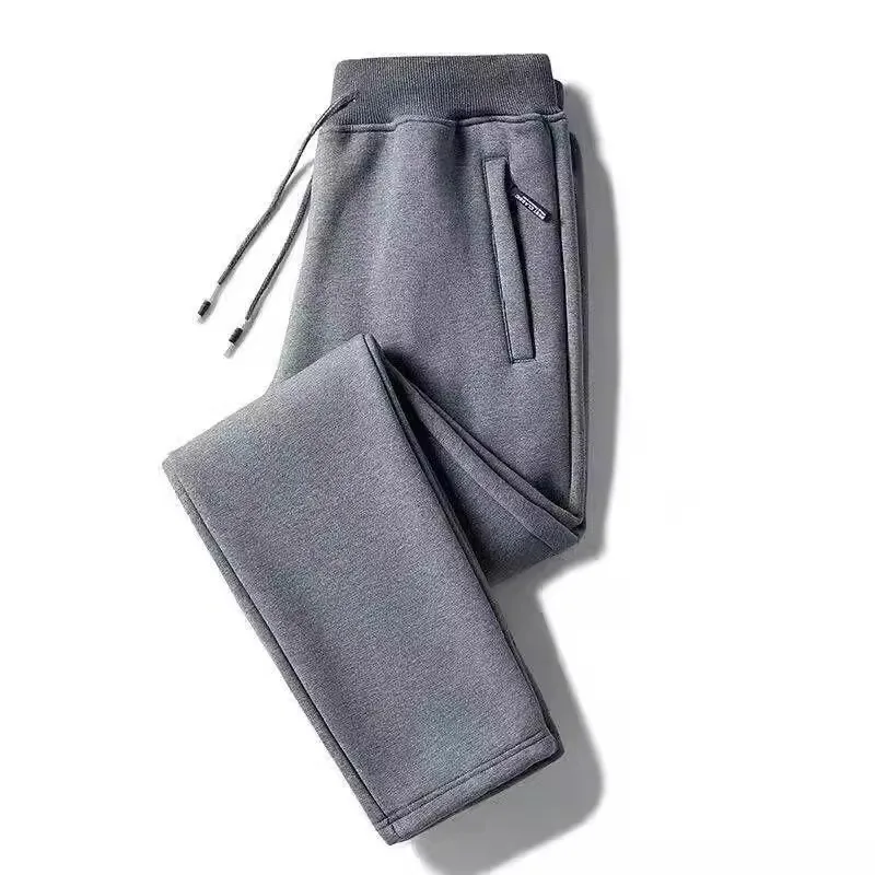 

Loose Women's Fleece Lined Casual Sweatpants Elastic Sporty High Waist Straight Leg Pants High Quality Polyester Fiber