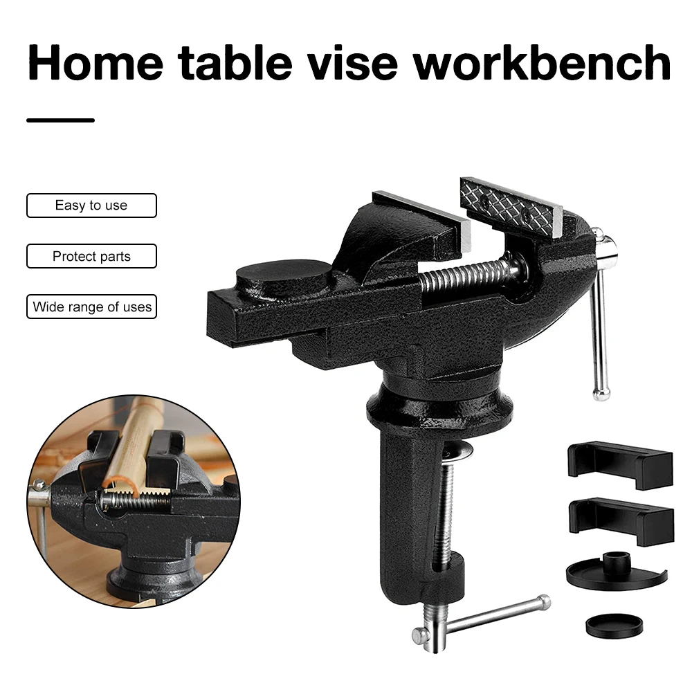 Mini Vise C-type Vise Portable Woodworker's Vise with 360-degree Swivel Base for Home Industrial Craftsmen 10/60/70mm Jaw Width