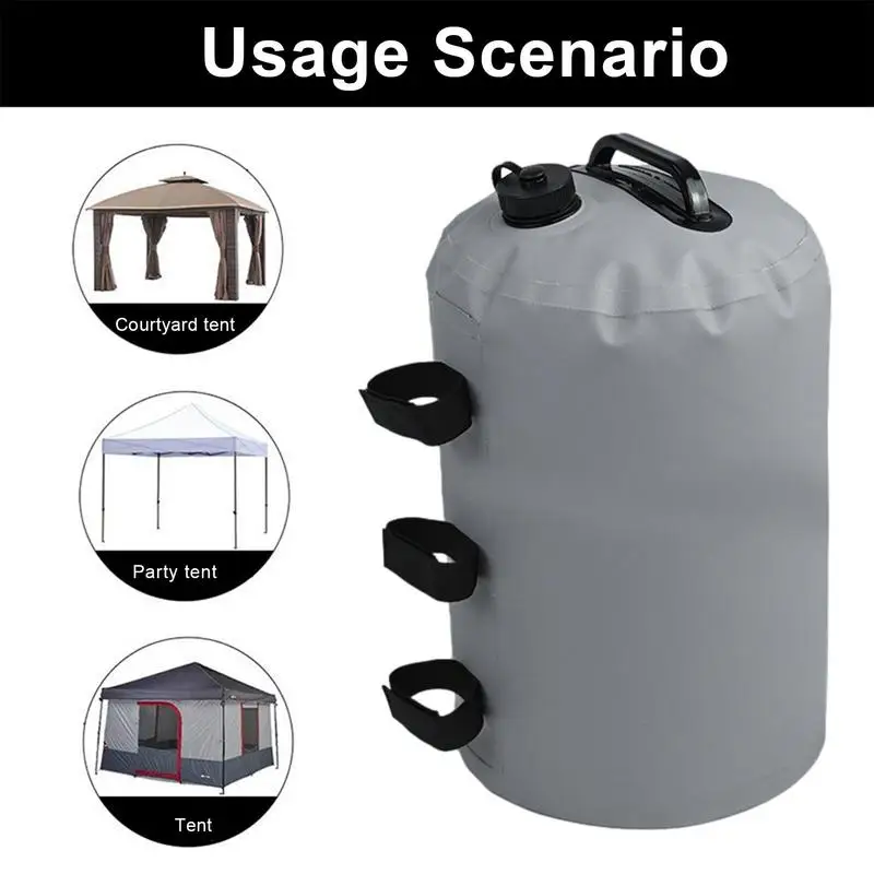 Bolsa de agua para tienda de campaña, bolsas de peso de arena de agua fuerte, dosel de piernas, bolsas de arena para refugio solar instantáneo al