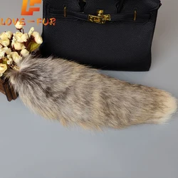 Hot Sale Fashion Fox Tail Keychain Wolf Tail Fur Tassel Bag Tag Black And Brown Pom Pom Charm Keyring Holder Strap Chain Gifts