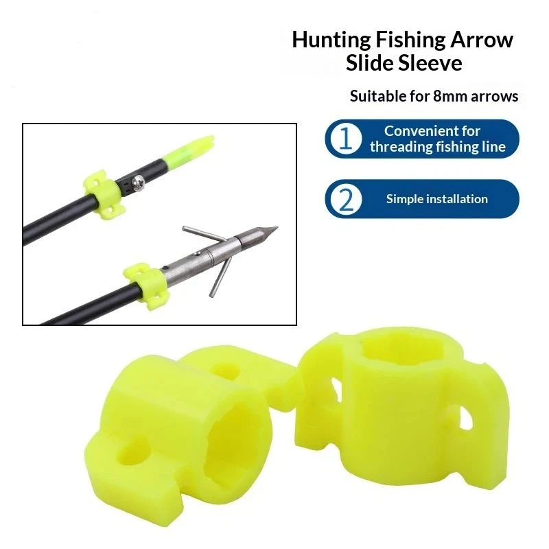 Bow Fishing Arrow Safety Slide Accessories Kit Portable Securely Wrapped Arrow Nock Slider Set Archery Accessories
