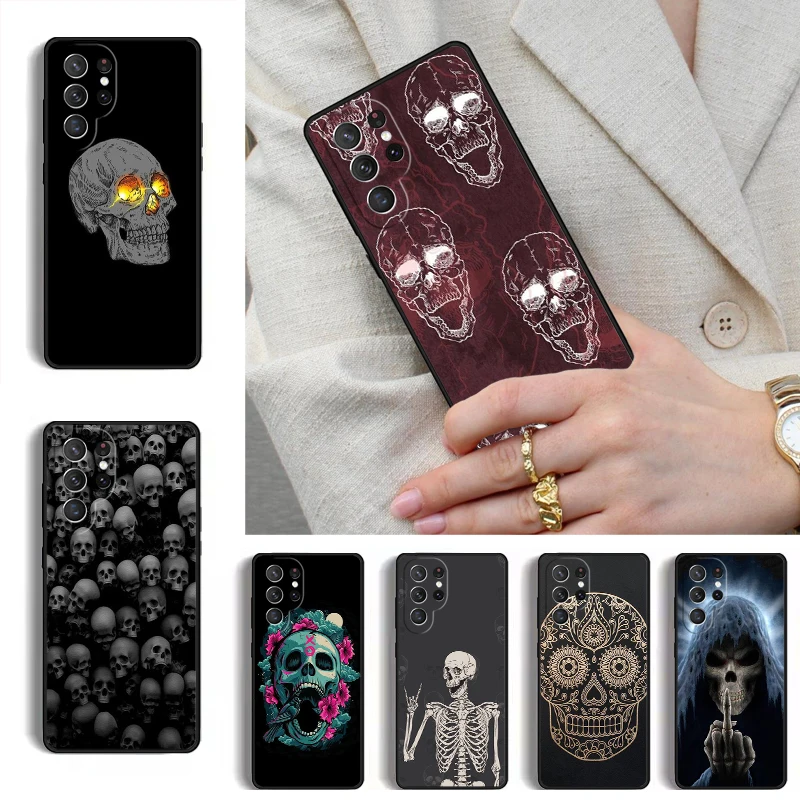 Horrible Skull Skeleton Phone Case for Samsung Galaxy S26 S25 Ultra S24 S23 S22 S21 Plus Note 10 Bumper Cover