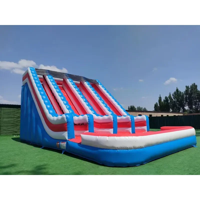 Huge Three lane 3 Track rainbow Color Three Lane Triple Inflatable Water Slide Commercial Inflatable Slide for Adults