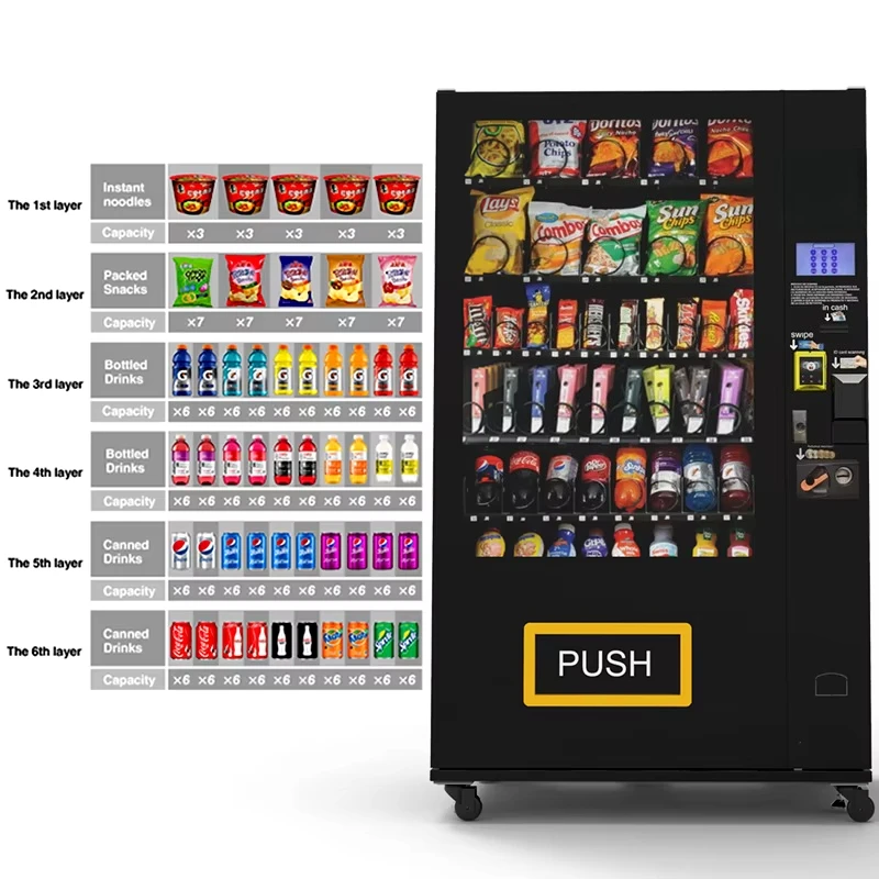 Customized Large Capacity Automatic Soda Drink and Snack Vending Machine Maquina Expendedora Vendor Machine