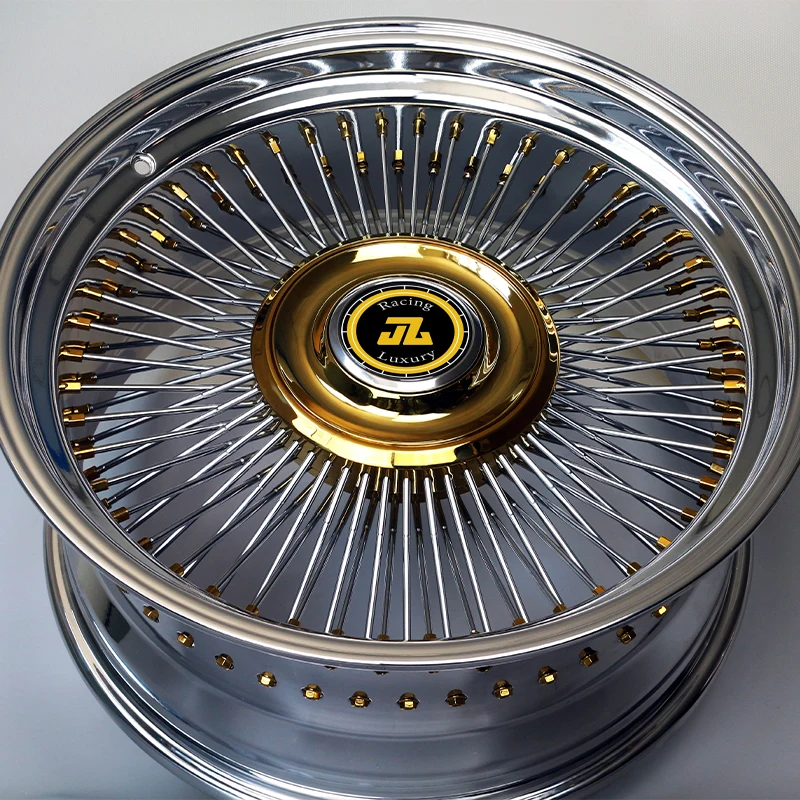 Jiangzao 18 19 20 21 22 23 24 26 Inch 5x127mm Chrome Wire Wheel Knock Offs for  Bel Air Impala Caprice