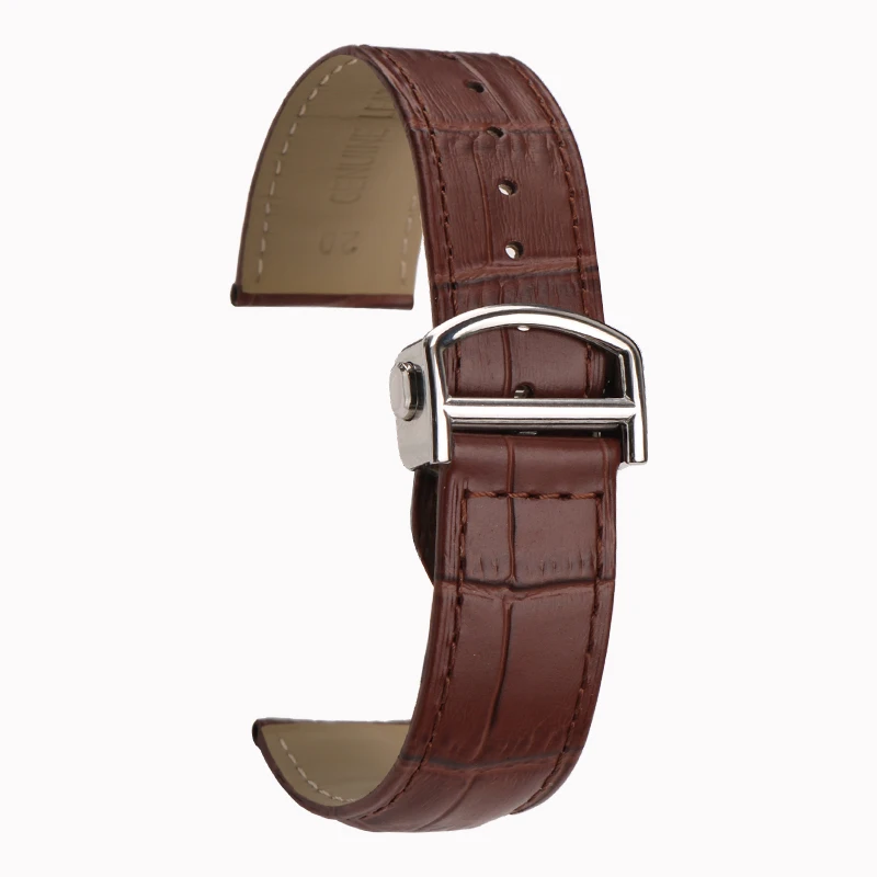 Correa de cuero genuino para reloj Cartier, Pulsera de piel de vaca para hombre y mujer, 16MM, 18 MM, 20MM