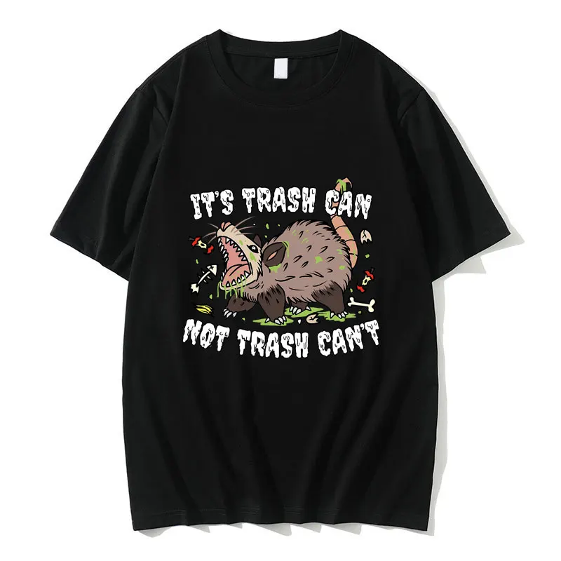 It's Trash Can Not Trash Can't Print Tshirt Kawaii Cute Funny Rat Graphic T-shirt Men Casual Oversized Tees Male Cotton T Shirts