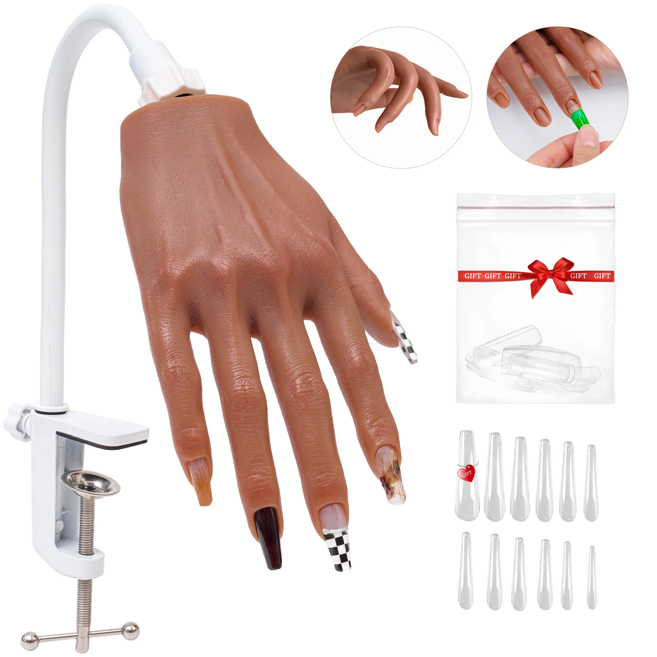 

Nail Silicone Practice Hands Dummy Hands Nail Art Beginner Set Nail Art Practice Tools Hand Tattoo Nail Jewelry Display Supplies